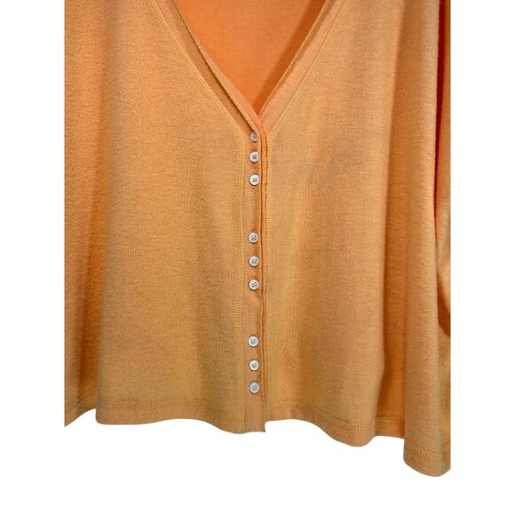Out From Under Crop Cardigan Sz M Orange Plush Soft Cropped Button Up Cardigan - Picture 3 of 8
